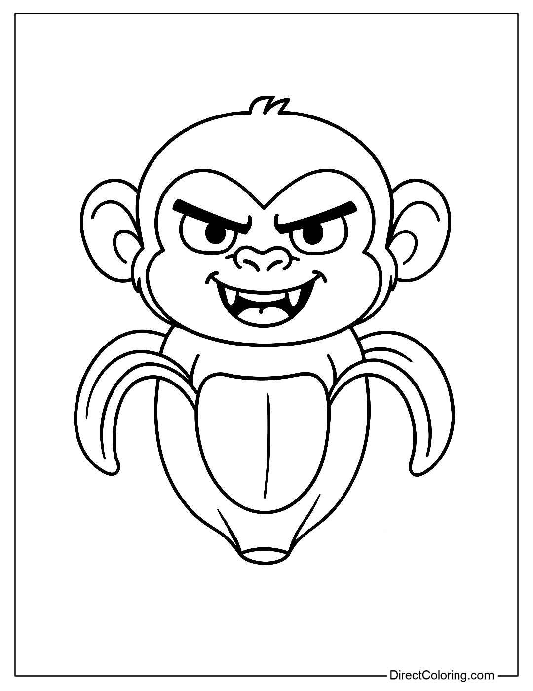 Sprunki Italian Brainrot Chimpanzini Bananini Coloring Page